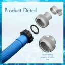 Jadive 2 Pcs Upgrade 1.5" x 59" Pool Hose for Above Ground Pools Pool Pump Replacement Kit Pump Filter Accessories with 2 Type B Hose Adapters(Blue)