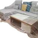 5 x Clear Waterproof & Dustproof Sofa Storage Covers,Plastic Furniture Bed Couch Protector Cover Shelter for Moving Protection,Cat Scratch Proof Sofa Cover (79" X 118" (200x300CM))