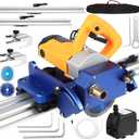 Electric Orbital Tile Cutter, 2300W Angle Grinder 8000RPM, 71" Cutting Length, Wet & Dry Blades, Bevel & Chamfer, Dual 1.05m Tracks with Suction Cups & Clamps, Water Pump & Tool Bag