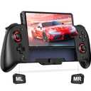 Switch Controllers Compatible with Nintendo Switch/OLED, One-Piece Joypad Controller Replacement for Switch Pro Controller with 9 Lights Color, Switch Remote for Users Who Prefer Handheld Mode (Black)