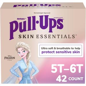 Pull-Ups Girls' Skin Essentials Potty Training Pants, Training Underwear, 5T-6T (46+ lbs), 42 Ct