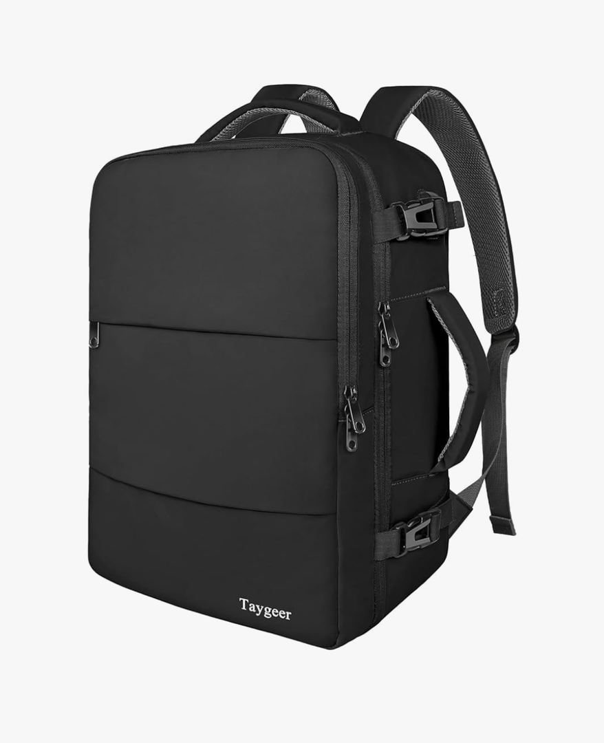 Taygeer Travel Laptop Backpack for Men Women, Airplane Approved Travel Backpack Suitcase with Usb Charging Port, Lightweight College 35l Luggage Bag 15.6inch Laptop Mochila Gifts for Business,Black 12x18x7 inch