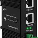 Industrial Gigabit Passive 24V PoE Injector Hardened PoE Adapter with 12-24V DC Input 24V PoE Output DIN- Rail /Wall Mount