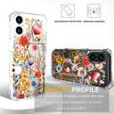 Compatible with iPhone 17 Case Card Holder for Women Cute Design,Wallet Phone Cases Transparent Cool Kawaii Protective (Clear Flowers Lily Girly Florals)