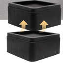 2 Pcs Bed Risers 2 inch, Oversized Fits 5.5in Legs Heavy Duty 6000lbs, Stackable 4/6 Inch Bed Raising Blocks Furniture Riser for College Dorm, Couches, Tables, Desks, Platform (Black)