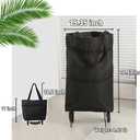 ULAKLU Trolley Bags for Shopping Cart,Height Under 67 Inches,Foldable Cart Shopping Bag with Wheels and Zipper Reusable Grocery Bags Foldable. (Black)