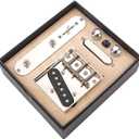 Alnicov Electric Guitar Prewired Threaded Saddle Bridge Plate Loaded Pickups,3-way Switch Control Plate with Tone Volume Knobs,Neck Pickup Set for Telecaster TL Electric Guitar
