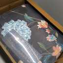 JINCHAN 8x10 Area Rug, Washable Floral Rug Non Slip Soft, Black