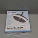 Socket Fan Light with Remote Control, 3 Colors 3000K-6500K Dimmable LED Light Bulb Fan Screw in Ceiling Fan for Bedroom, Kitchen, Storage Room, Closet, Wireless Small Ceiling Fans with Lights - White