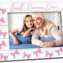 Nonna Gifts Picture Frame 4x6, Nonnas Pink Bow Wooden Picture Frame, Christmas Mothers Day Birthday Gifts for Nonnas Grandma, Best Nonna Ever Decorative Photo Frames for Table Desk Decor