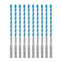 toolant 1/4" Concrete Drill Bit Set & Masonry Drill Bit Set, Shockproof Hex Shank Hammer Drill Bit Set for Glass/Brick/Plastic/Cement/Tile, Industrial Strength Carbide Drill Bit Tip 1/4" Box of 10