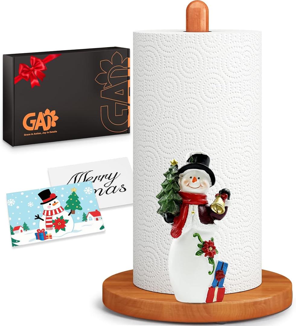 Christmas Paper Towel Holder - Snowman Winter Xmas Kitchen Countertop Bathroom Decor - Xmas Gifts for Women, 3D Cute Decorations