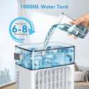 Portable Air Conditioners, 3-in-1 Portable AC Unit, Personal Mini Air Conditioner With 1000ml Water Tank, 2/4/6H Timer, USB Charging Small Cooling Fan (Include 5V 2A Adapter) For Indoor Office Bedroom
