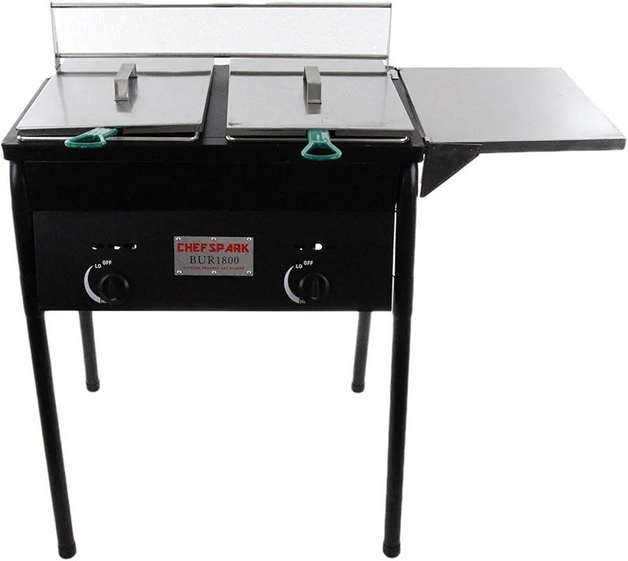 Chefspark - Outdoor Dual Tank Deep Fryer with 2 Baskets and Stainless Steel Oil Tank