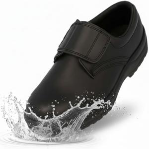 MMN Non Slip Work Shoes for Men Women Steel Toe Slip Resistant Waterproof Leather Oxford for Food Service Restaurant Staff & Chef Black (Black)