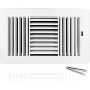14" x 6"(Duct Opening Size) Air Vent Cover Ceiling Register, LouanXpert 3-Way Plastic Ventilation Adjustable Grille for Home, Office, Bathroom Ceiling and Sidewall