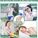 2 x Waterproof Castor Oil Patches Pack Wrap, 20 Pcs 5.9x5.9in (15x15cm) Clear Film, Self-Adhesive Organic Cotton Patch for Belly Button, Navel, Waist, Breast, Disposable for Liver Relief (No Oil Included)