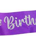 Birthday Squad Sash Purple for Women Men 16th 18th 21st 30th 40th 50th or Any Other Bday Party Supplies Decorations
