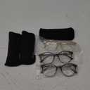 MODFANS Women Reading Glasses Pack of 3 Large Round Frame Readers Spring Hinges with 3 Pouch +2.75