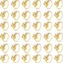 Set of 50 Leaf Napkin Rings Metal Gold Leaf Napkin Ring, Metal Napkin Rings Dinner Banquet Serviette Decor, Dinning Table Setting for Thanksgiving Christmas Halloween Holiday Wedding Party