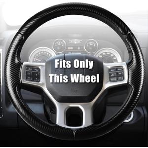 Aimato Customized Steering Wheel Cover for Dodge RAM 1500 2012-2018,RAM 1500 Classic 2019-2023,RAM 2500/3500/4500/5500 2012-2018 Thin,Anti-Slip,Scratch-Resistant Exclusive Car Accessory for RAM