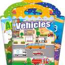 iGetooy 4 Sets Sticker Books for Toddlers 3+ Years, Jelly Reusable Sticker Book for Kids, Toddler Airplane Travel Essentials Toys for Kids