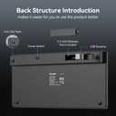 TECKNET 2.4G Wireless Keyboard - Mini Compact Keyboard with Media Hotkeys, 12-Month Battery Life, Compatible with PC, Desktop, Laptop, Smart TV - Black