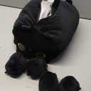 LSYDCARM Cat Stuffed Animals with Babies, Black Cat Plush with Babies, Mommy Cat with 4 Baby Kittens Kawaii Black Cat Plushie Toy Birthday Gifts for Kids Boys Girls