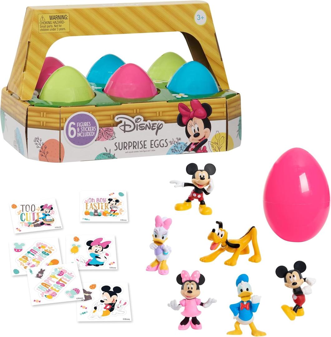 Disney Mickey Mouse Surprise Eggs, Figures in Easter Egg Capsule, Easter Basket Stuffers and Egg Hunts, Kids Toys for Ages 3 Up by Just Play