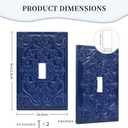 Decorative Light Switch Plate Covers Navy Blue 3D Floral Embossed 1 Gang Light Switch Cover Plate Single Toggle Wall Plate Outlet Covers Faceplate for Bedroom Home Decor