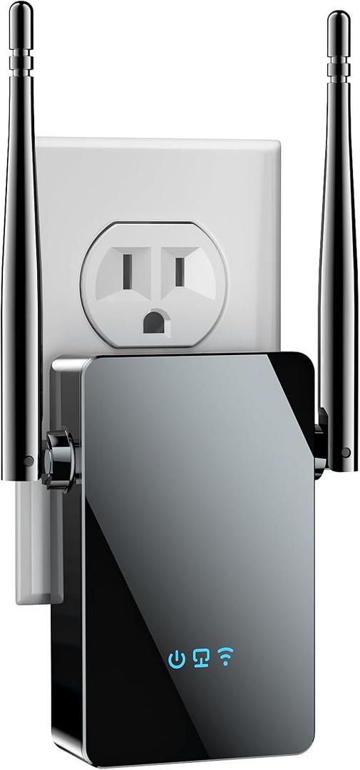 WiFi Extender Signal Booster, New Gen Internet Booster for Home, 4X Faster, Covers up to 16,899 sq.ft, Wi-Fi Repeater with Ethernet Port, Wireless Long Range Amplifier, Easy Setup (Black)