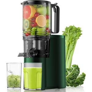 5.8" Wide Feed Slow Masticating Juicer, Whole Fruits & Vegetables, No Pre-Cutting Needed,Maximize Nutrient & Juice Yield,Green