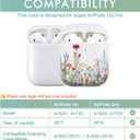 2 x Airpods Case, Yellow Flowers Airpod Case for Women Girls Protective Hard Airpod Case Cover for Apple AirPods 2 & 1 with Keychain Compatible with Wireless Charging (Flowers)
