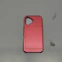 Compatible with iPhone 17 Case with Card Holder, for iPhone 17 Phone Case Shockproof Heavy Duty Protective Cover (Red)