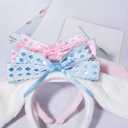 Anime Plush Ears Headband Furry Bunny Ears Halloween Adults Costume Cosplay Fits for Women 18+ (Pink) (Pink)