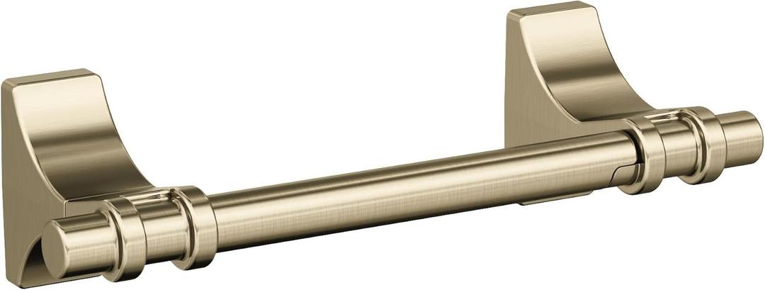 Amerock BH36051BBZ | Golden Champagne Pivoting Double Post Toilet Paper Holder | 8-13/16 in. (224 mm) Toilet Tissue Holder | Davenport | Bath Tissue Holder | Bathroom Hardware | Bath Accessories