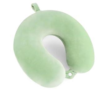 Travel Pillow - Memory Foam Neck Pillow Support Pillow, Luxury Compact & Lightweight Quick Pack for Camping, Sleeping Rest Cushion (Green)