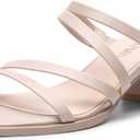 DREAM PAIRS Women's Strappy Heels Block Open Toe Low Heel Chunky Mules Sandals Dress Shoes (5, Pink)