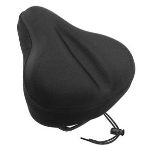 Bike Seat Cushion, Comfortable Bicycle Saddle Cover for Indoor and Outdoor Cycling, Padded Gel Cover for Exercise, Mountain & Road Bikes, Universal Fit for Peloton & Stationary Bikes (Black-L)