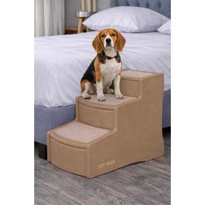 Pet Gear Easy Step III Pet Stairs, 3 Step for Cats/Dogs, Removable Washable Carpet Treads, for Pets Up to 150lbs, No Tools Required,  Sand Dune