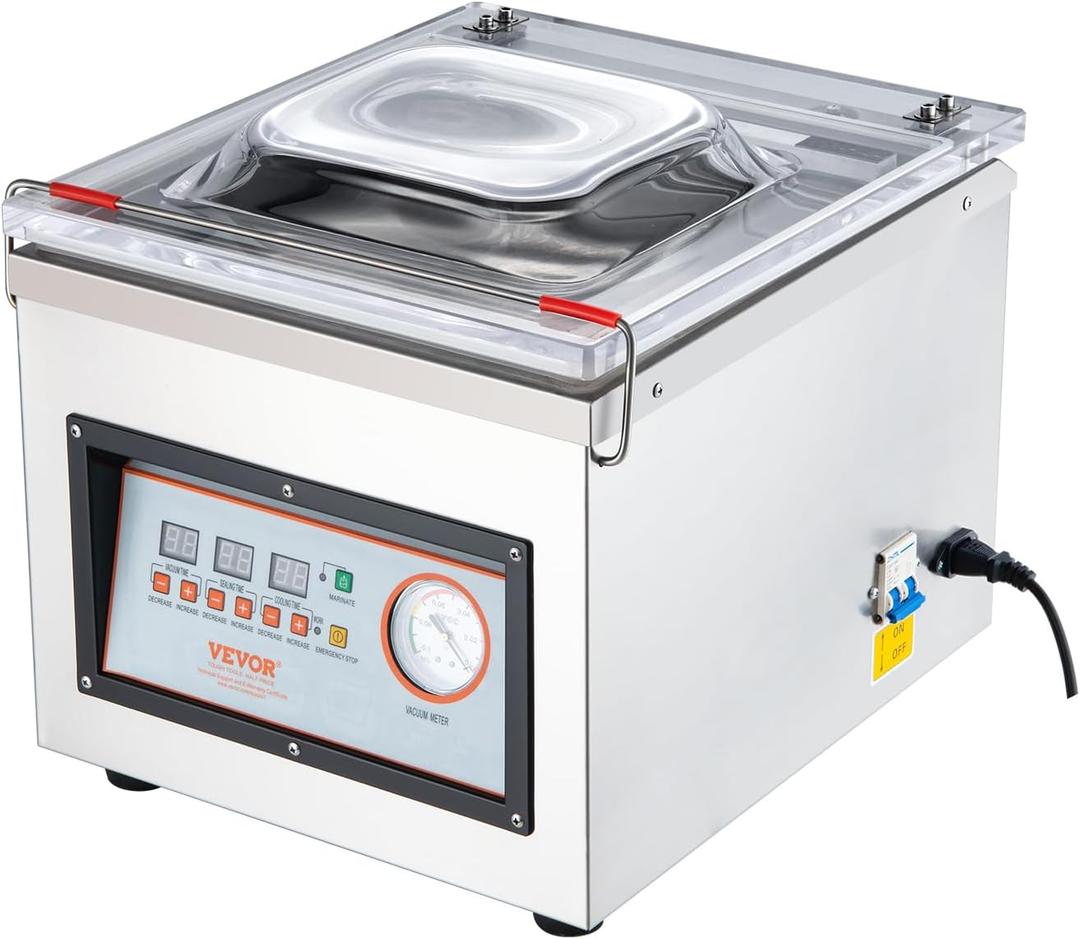 VEVOR Chamber Vacuum Sealer DZ-260C Kitchen Food Chamber Vacuum Sealer, 110V Packaging Machine Sealer for Food Saver, Home, Commercial Using (12in 180w)