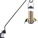 Heavy Duty Deck Hook,Courtyard Decoration,Pole 32Long Metal Deck Railing Hooks for Hanging Bird Feeders,Planters,Suet Baskets,Lanterns,Wind Chimes,Clamp Mounted,Under 15 LBS