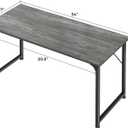 Huuger Computer Desk, 55 Inch Home Office Desk, Gaming Writing Work from Home Study Desk, Large Legroom, Sturdy Metal Frame, Modern Simple, Grey