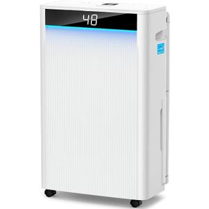 KeepGlad 80 Pints Energy Star Dehumidifier, 5,000 Sq.Ft for Whole Home & Basement, Compressor Dehumidifier with Drain Hose, Advanced Humidity & Moisture Control, Smart Auto Comfort Mode, Quiet