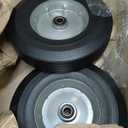 10" x 2.5" Flat Free Solid Rubber Tires 10 Inch Hand Truck Solid Wheels Replacement with 5/8" Axles, 8 Spacers 4 Pins for Hand Trucks, Wheelbarrows, Dolly Trolleies, 2 Packs