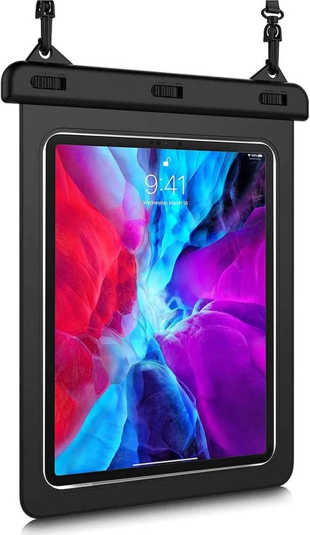 Universal iPad Waterproof Case, Waterproof Dry Bag Pouch for iPad Pro 12.9" 6/5/4/3 iPad Pro 11" / 10.5", iPad Air 5/4 10.9" 2022/2020, Galaxy Tab S8/S7, Android Tablet Up to 12.9 inch