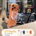 TORRAS 360 Magnetic Stand for iPhone 17 Pro Max Case, [Fit for MagSafe] [4X Military-Grade Protection] Slim Case for iPhone 17 Pro Max 6.9", Translucent Cosmic Orange, Ostand O3 Fitness Series