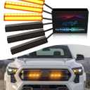 6Pcs Amber Grill Lights for 2024 2025 Toyota Tacoma LED Grille Marker Light 4th Gen Tacoma Accessories Front Bumper Raptor Lamp