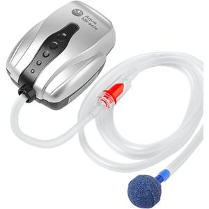 AquaMiracle Aquarium Air Pump Fish Tank Bubbler Aerator, All-in-One Fish Tank Air Pump Kit, Quiet Aquarium Bubbler, For 1-20 Gallon Aquariums
