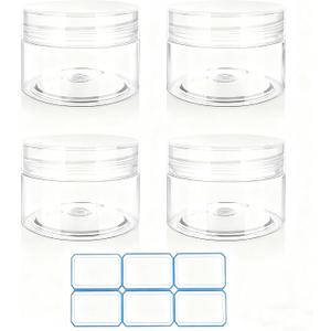4 Pack 1 Oz (30ml) Travel Containers for Creams Leak Proof with Labels